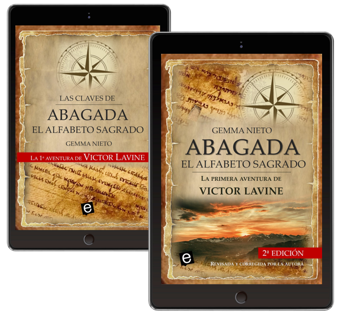 Regalo de un ebook por adquirir la novela de aventuras de Victor Lavine, "Abagada, el alfabeto sagrado", escrita por Gemma Nieto